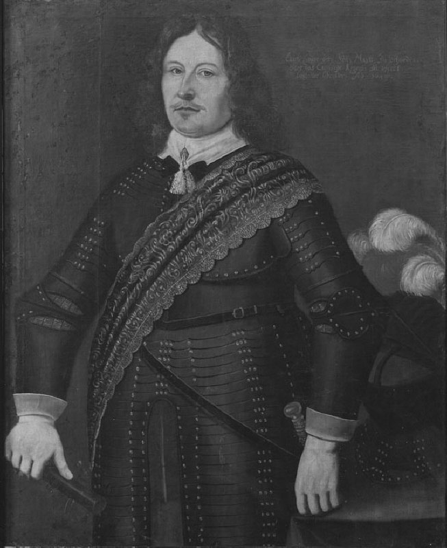 Erik Kruse af Kajbala (1616-1665), friherre, generallöjtnant, landshövding, guvernör, gift med Catharina Horn af Kanckas