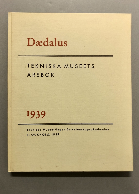 Bok. Daedalus 1939. Tekniska museets årsbok