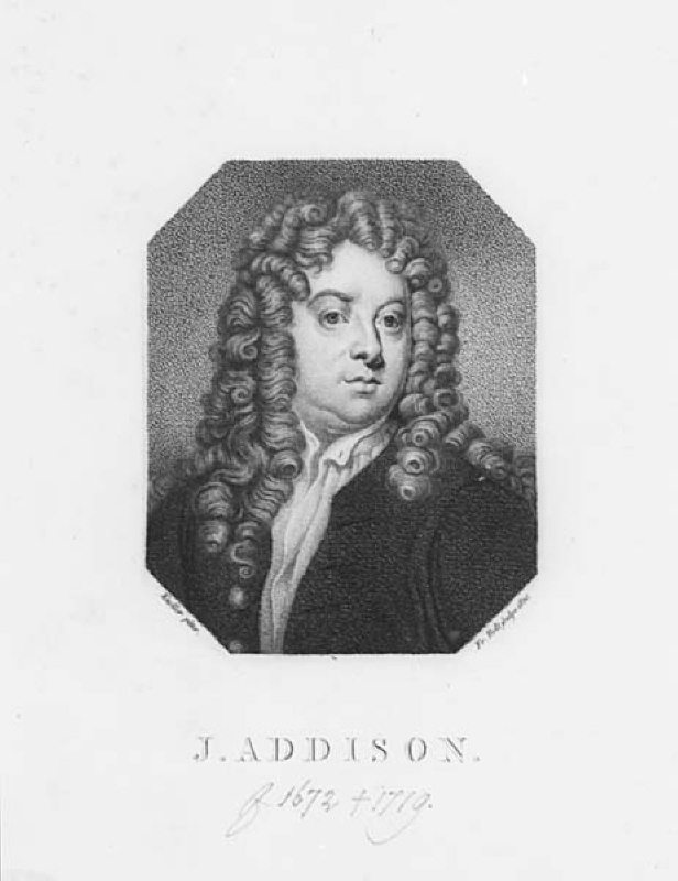 Porträtt av den engelske författaren Joseph Addison