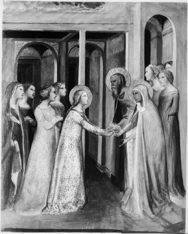 Marias besök hos Elisabeth. Målning i Siena