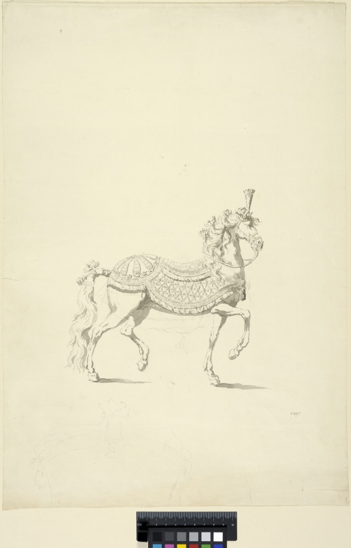 Draft for the Caparison of the Coronation of Adolph Frederick. Also a study for the coronation coach