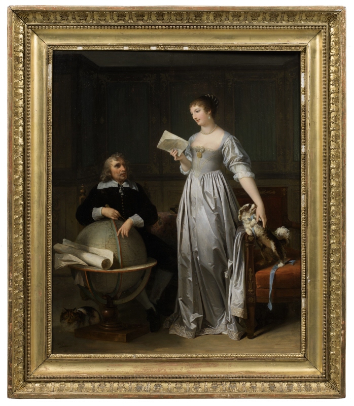 En kvinna läser ett brev från sin make