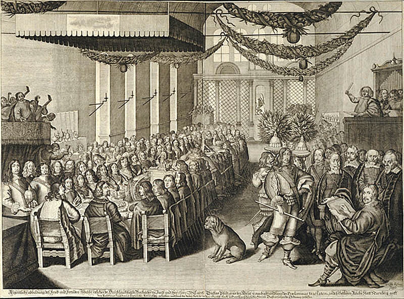 Middag i rådhussal 1649 med anledning av Westfaliska freden