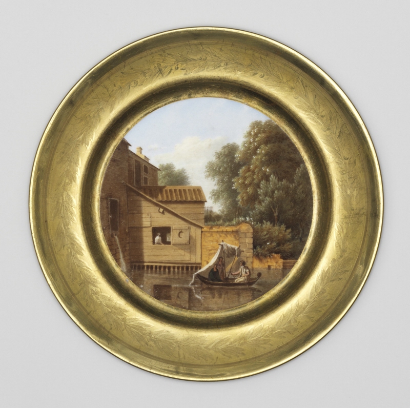 Plate "Journey on a bout at Essone"