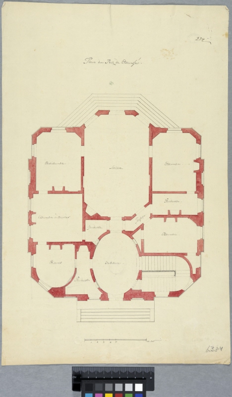 Ändringsförslag av plan till en villa; plan över bottenvåningen