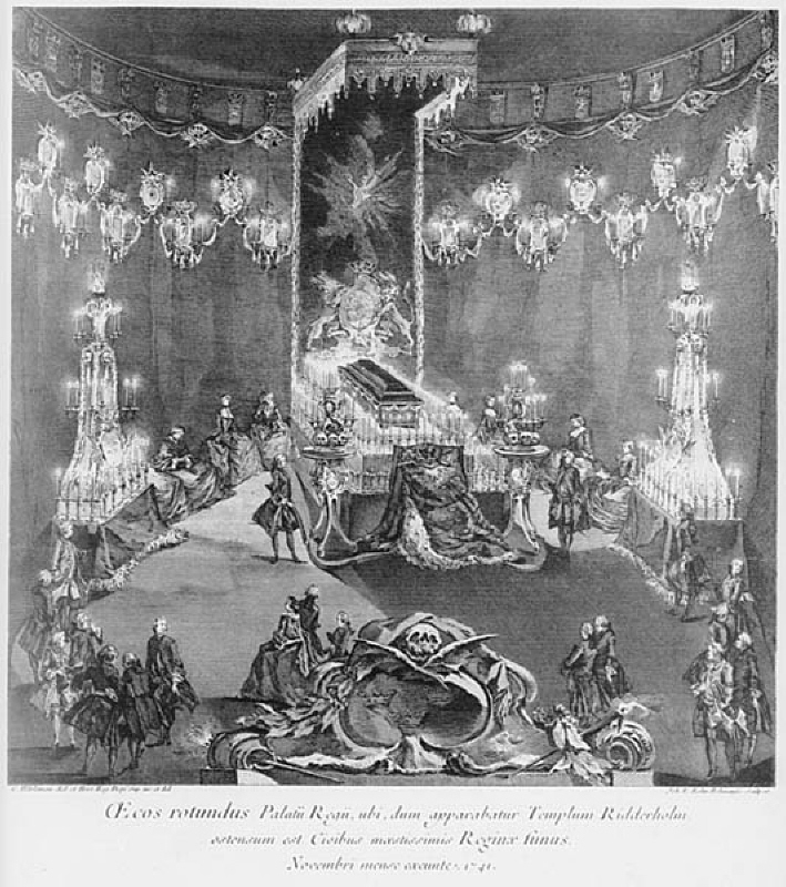 OEcos rotundus Palatii Regii, ubi, dum apparabatur Templum Ridderholm...1741