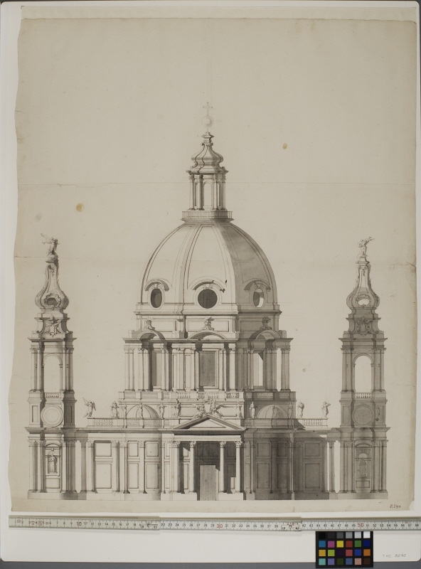 Elevation of church: variant of Filippo Juvarra's dono academico of 1707