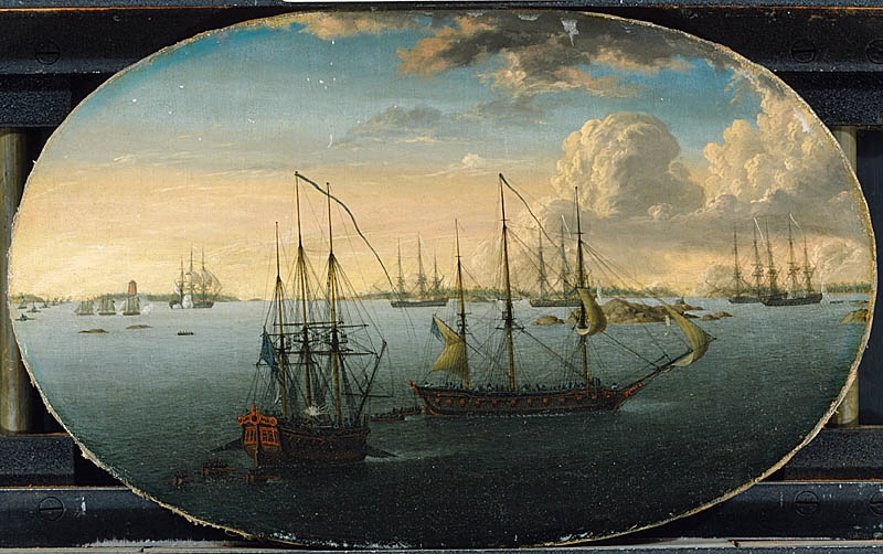 Svenska barkassers anfall på ett ryskt vaktskepp vid Hangö båk 1788
