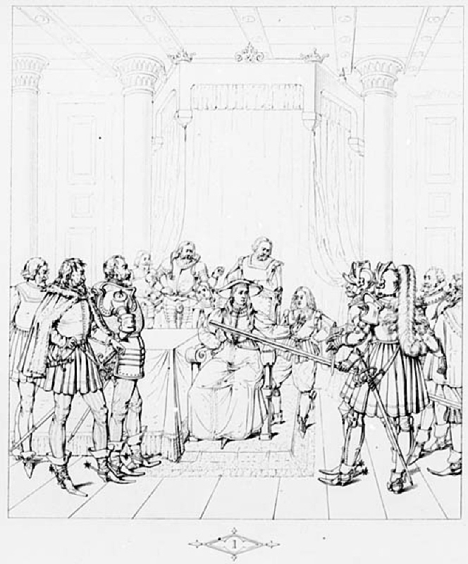Kung Albrecht skickar drottning Margretha en brynsten 1380