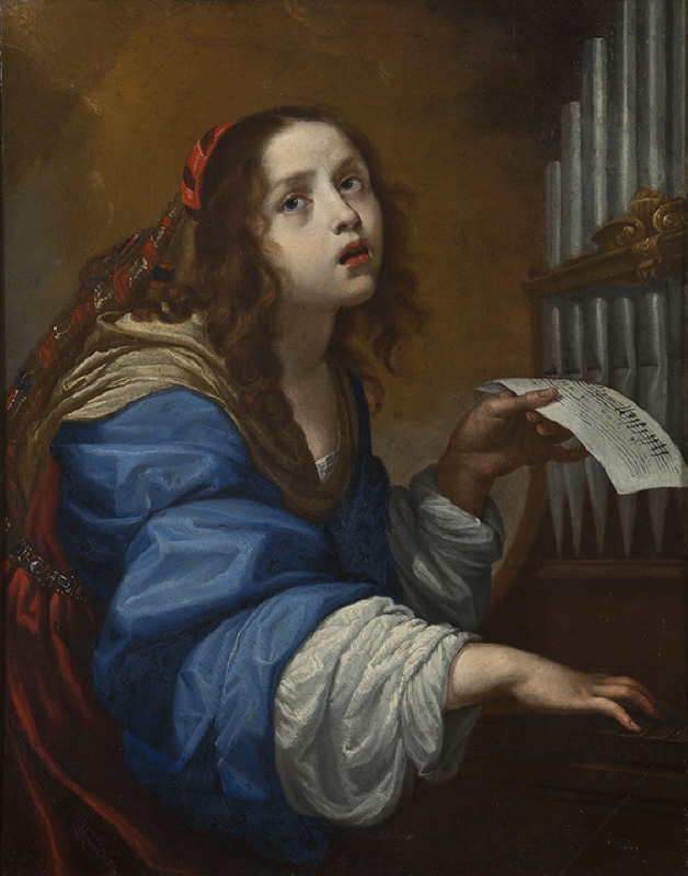 St Cecilia Playing the Organ