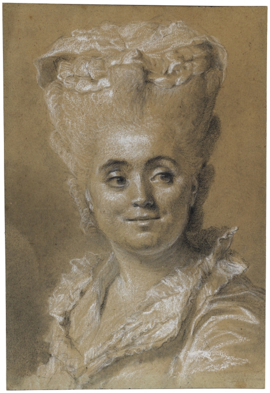 Porträtt av en kvinna blickande åt höger