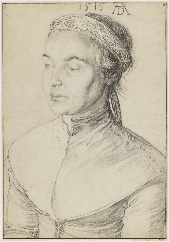 Porträtt av en ung kvinna med fläta