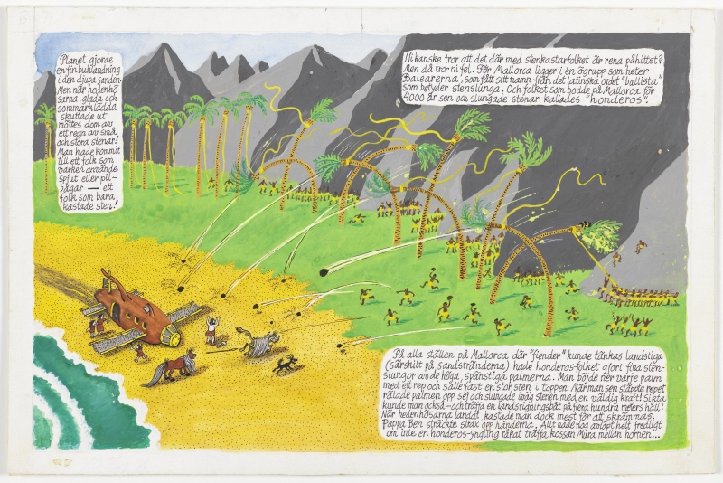 ”Planet gjorde en fin buklandning”, Barna Hedenhös på Mallorca, s.6–7
