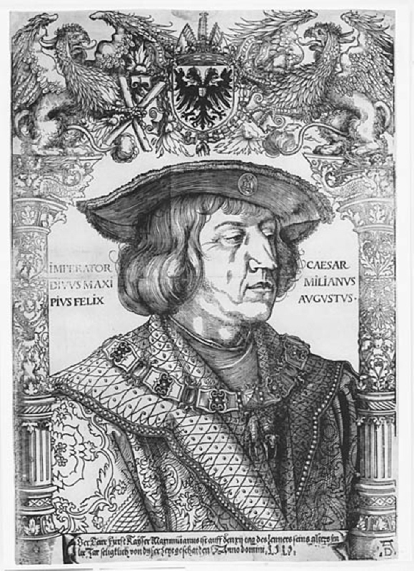 Kejsar Maximilian I. I arkitekturram av Weiditz