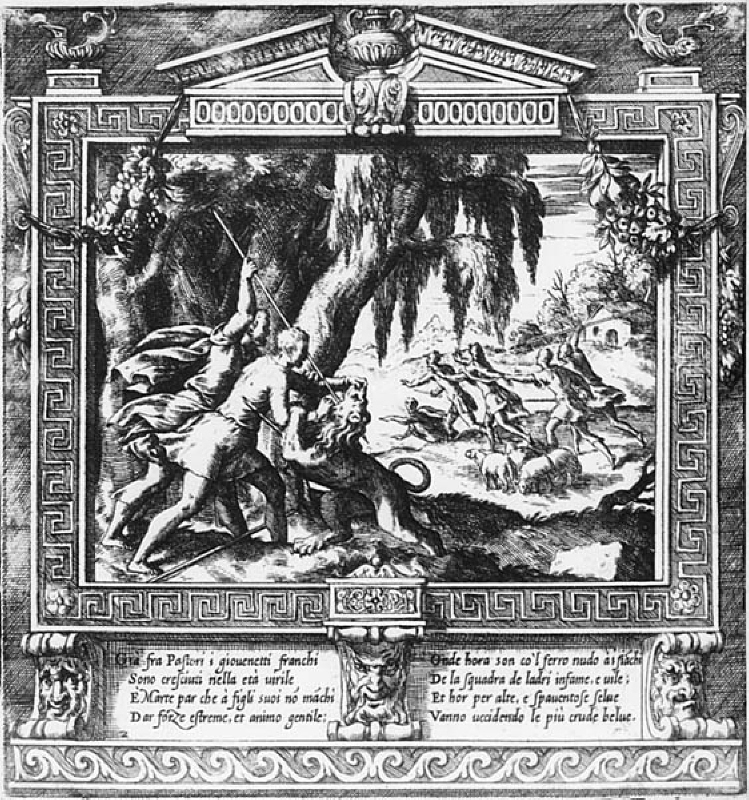 Bröderna uppfostrade av Faustulus.Romulus och Remus, blad 2 av 6