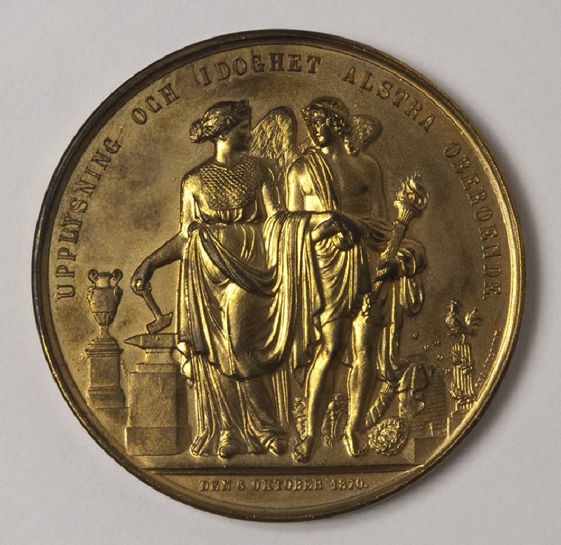 Medalj utgiven till Slöjdföreningens 25-årsjubileum 1870